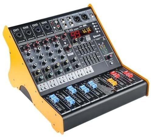 Verstärker Mischpult 5 Kanal Stereo 4Ohm 2 * 300W Powermixer mit Verstärker und 99 DSP Effektoptionen