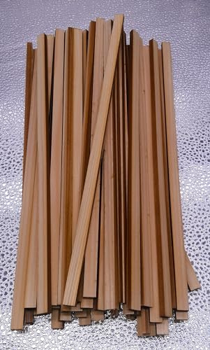 Holzleisten zum Basteln 50 er-Pack - Unlackiertes Tannenholz für Modelle, Deko - Holz zum Basteln, DIY-Kunstbedarf… (300 * 10 * 6 mm)