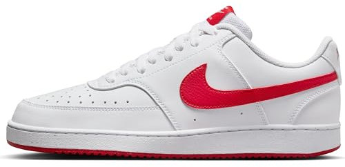 NIKE Court Vision Low Next Nat, Sneaker Mujer, White University Red, 42.5 EU