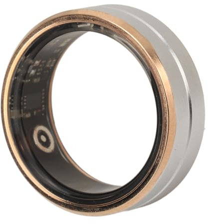 Health Monitoring Smart Ring Fitness Tracker for Men Women Silver Gold, Waterproof Sleep Camera Control (Size 12)