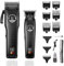 KEMEI 1827 - Tagliacapelli professionale da uomo, elettrico con lama a T zero spazi, set di tagliacapelli e trimmer senza fili, con display a LED, idea regalo per uomo