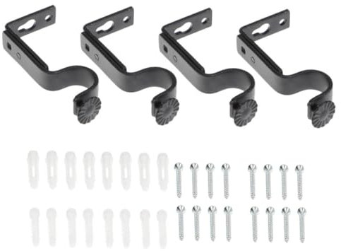 HAWILLOSCH 4satz Gardinenstangenhalterung Verstellbar Ständer Ausziehbar Gardinenstangenhalter Wandhalterung Robustes Metallmaterial Einfach Installieren
