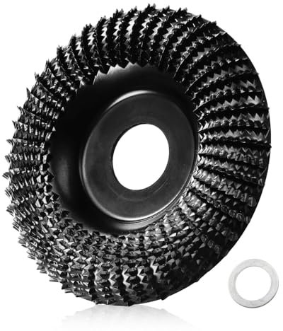Hoclauho Holzschnitzscheibe für Winkelschleifer 115mm Durchmesser Holzfräser für Winkelschleifer holz, 22mm Bohrung, Schleifscheibe für Holzbearbeitung