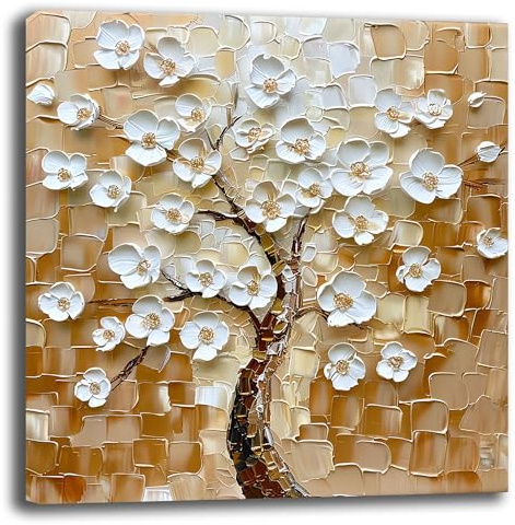Quadro Moderno QUADRATO Camera da letto ALBERO della VITA Astratto Quadri moderni soggiorno da Parete XXL grande Stampa su tela Canvas Decorazione Murale muro (11, 50x50 cm, Canvas intelaiato)