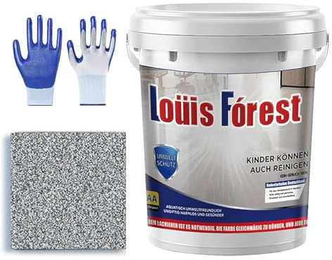 Yuhaidzsw Epoxid-Farbsand-Bodenfarbe, Louis Forest Epoxid-Bodenfarbe, Epoxid-Farbsand selbstnivellierende Beschichtung, Hochglanz-Marmor-Effekt Epoxid-Bodenbeschichtung (Grau-c, 0,5 Liter)