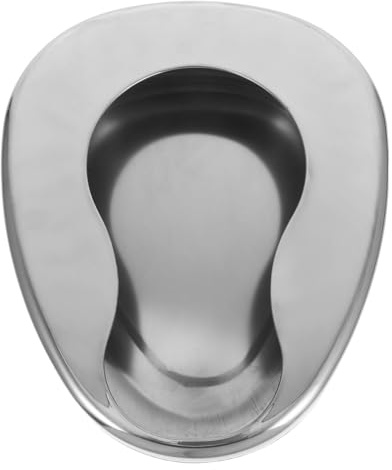 Beavorty Stainless Steel Bed Pan Portable Urinal for Bedridden Patients Adult Bedpan for Men and Women Practical Metal Bedpan for Elderly Care and Nursing Use