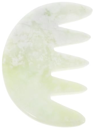 NIYANGLE Jade Kopfhautmassagekamm mit Breiten Zähnen Ergonomisches Design Sanfte Massage für Kopfhaut und Körper Fördert Entspannung