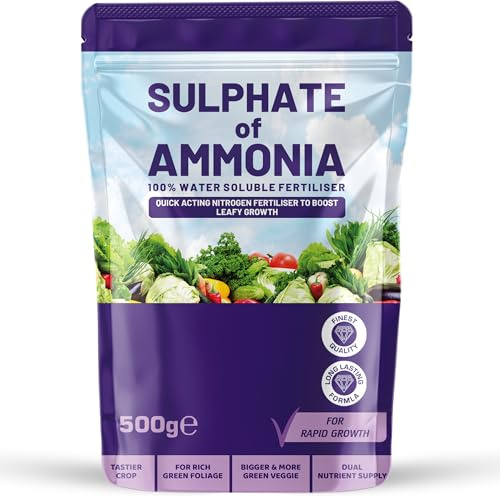 Sulphate of Ammonia General Garden Fertiliser Soil Improver, Vegetable Food, Great For Trees, Shrubs, And Hedges, Ammonium Sulphate Boost to Flowering and Fruiting Plants (500g)
