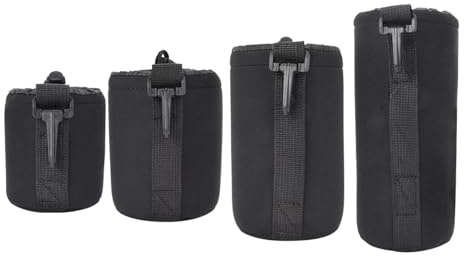 Sonew 4st Neoprene Camera Lens Storage Bag - Stöttabsorption & Fuktskydd - Black S M L XL Justerbara Storlekar för DSLR linser