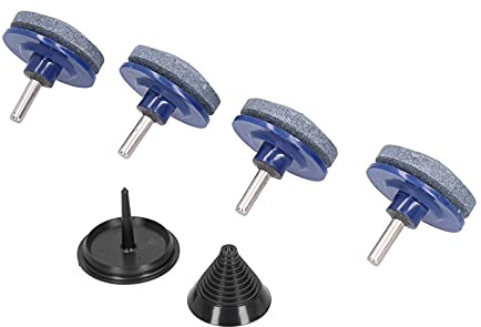 Lawn Mower Vane/Wing Sharpener, Lawnmower Vane/Wing Sharpener Set of 5 with Balanced Design Whetstone and Steel Material Lawn Mower Tool for Electric Drills and Hand Drills