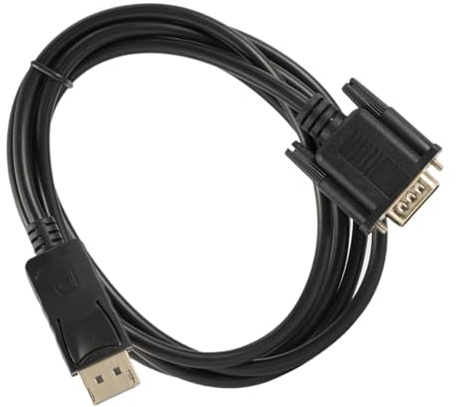 HIAKDOFT Câble Displayport vers Vga 1,8 M pour Projecteur et Moniteur, Connecteur Plaqué Or, Haute Définition, Compatible Ordinateur Portable, Usage Multimédia, Noir