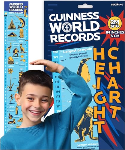 Guinness World Records Messlatte 2026, Wachstumstabelle für Kinder, pädagogische Höhenmessung, Wandposter mit Aufzeichnungsfakten, Kinder-Wanddekoration, Kinderzimmer-Dekoration und Baby-Geschenk