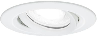 Paulmann 93672 Nova Plus LED Einbauleuchte IP65 rund schwenkbar 6W dimmbar Einbaustrahler GU10 Weiß matt Spot Alu Zink Einbaulampe 4000K