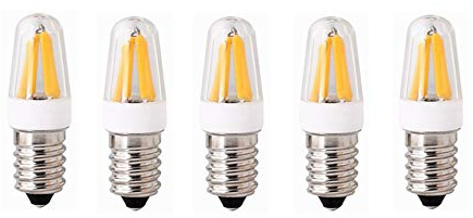 LLP-LED E14 LED Filament, Dimmable AC200-240V 360° Beam Angle,LED Light Bulbs,2W (Replaces 20W),190lm,3000K／6000K, 5-Pack (Color : Warm White)