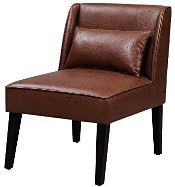 Versanora Teamson Home Marc Kunstleder Lounge Sessel, Braun | Modern, Relax Reading, Mit Kissen