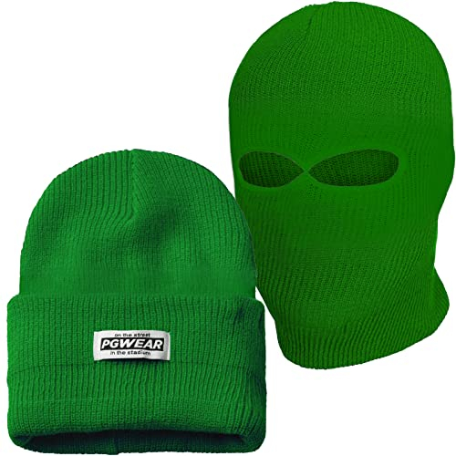 PGWEAR Mütze und Sturmhaube Troublemaker 2 in 1 grün