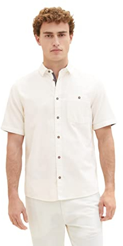 TOM TAILOR 1036213 Camicia, 10338 – Soft Light Beige, XXL Uomo