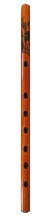 zalati Vertical Flute 7 Holes Bamboo Vertical Clarinet with Printed for Student Music Lover and Beginner Musical Instrument - 33mm