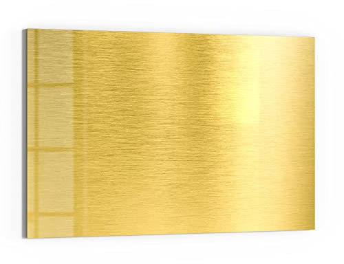 DEQORI Glas-Magnettafel | 60x40 cm groß | Motiv Gebürstete Goldoberfläche | Memo-Board aus Glas | Magnetboard inkl. Magnete, Stift & Tuch für Küche & Büro | Tafel magnetisch & beschreibbar