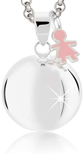 MAMIJUX® Llamador de ángeles para niña o madre, idea de regalo para embarazada, collar de mujer con llamador de ángeles, cadena de acero, Talla única, Acero inoxidable, No aplicable