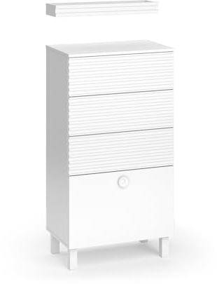 Vicco Midischrank Weiß Sola 60x113x37 cm - Die Badezimmermöbel, Viel Stauraum Oben und unten