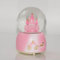 Castell Deco - Bola de Nieve Musical - Caja de Musica - Globo de Cristal - Regalo Navidad Cumpleaños - Luz Nocturna - Decoración Led de Colores - Castillo Rosa.