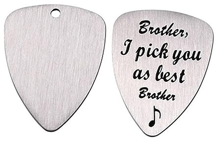SAFIGLE Gitarrenplektrum aus Titanstahl mit Buchstabengravur Ukulelenplektrum Zubehör für Musikinstrumente Handgeschnitzt und Poliert für Gitarre und Bassgitarre