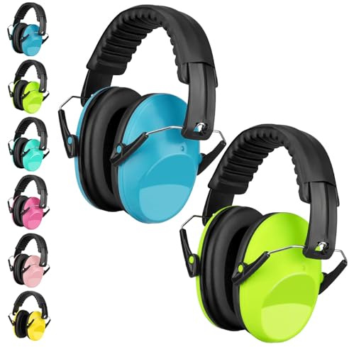 Casque Anti Bruit Enfant Lot de 2, SNR 26dB Casque Anti-bruit Pour 3-16 ans | Casque Antibruit Enfants Facilement Réglable Pliable Protections Auditives Pour l’Autisme, TDAH, Feux d’Artifice, Concert