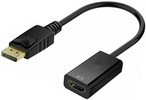 AYMBH DisplayPort (DP) to HDMI Port Adapter, Gold-Plated Male to Female Converter, 4K Ultra HD Video [1440P@60Hz, 1080P@120Hz] Uni-Direction for Monitors, TVs, Projectors, PC, Laptop Uni-Direction