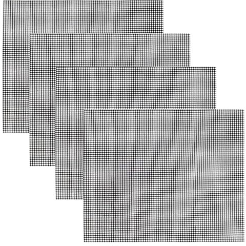 Antihaft Gitter Grillmatte, 4 Stück Grillmatten set, 42x36cm Teflon Netz Grillmatte, Grillplatte, Wiederverwendbar, BBQ Grillmatte für Gasgrill, Holzkohle, Elektrogrill, Backofen, Luftfritteuse