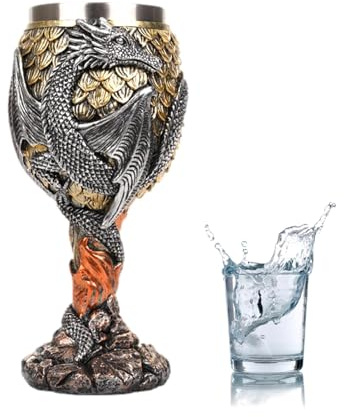 Medieval Chalice, Dragon Wine Glass | Medieval Dragon Vineyards made of stainless steel, and versatile quality creative dragons can be used for gatherings, decoration of f