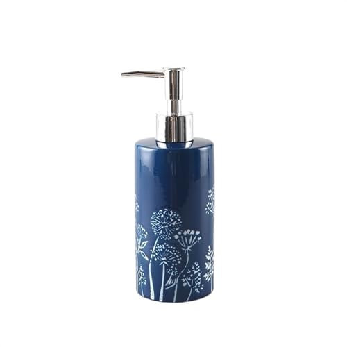 Dispensador Jabon Baño Bomba de jabón for loción, champú, jabón for platos, dispensador de jabón azul, botella de jabón de cerámica for granja, baño, cocina (400ml/13,52oz) Dosificador Cocina
