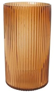 Grande vaso in vetro trasparente per coltura idroponica, design a venature verticali, decorazione moderna da scrivania per composizioni floreali, elegante vaso da esposizione floreale