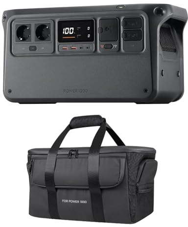 DJI Power 1000 Bundle, Stazione di Alimentazione Portatile, Ricarica Rapida 70 Min, Batteria LFP, Uscita Stabile da 2200W, Generatore di Energia Domestico, Assenza di Rete