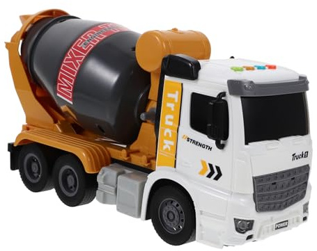 Camion Mélangeur Jouet de Chantier Lumineux Musical pour Garçon et Filles | Plastique Jaune, Modèle Robuste et Léger, Apprentissage Ludique, pour Anniversaire et Fête D’garçon et Filles