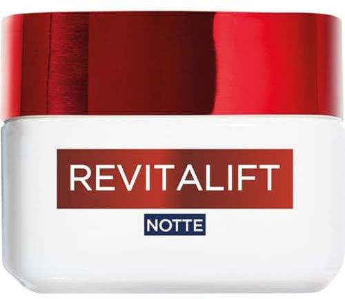 L'Oréal Paris Crema Viso Notte Revitalift, Per Tutti i Tipi di Pelle, Azione Rassodante, Pelle Rimpolpata e Idratata, Arricchita con Elasti-Peptidi e Pro-Retinolo, 50 ml