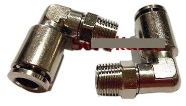 Pneumatic Nickel Brass Elbow Push in Connector Union Quick Release Air Fitting Plumbing M5 Male to Fit Tube O/D 6mm