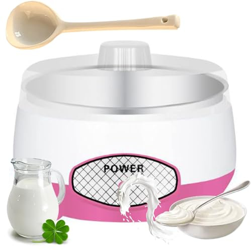 Hiedmeil Automatic Yogurt Maker, 1L Yogurt Maker 15W with Yoghurt Spoon and Stainless Steel Inner Pot, Constant Temperature Yoghurt Machine for Home Organic Yogurt, Cheese Maker, (Pinks)
