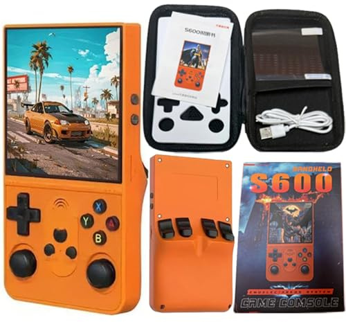 Console Di Gioco Portatile Retrò S600 - 64G/128G, Cortex-A35 Quad-Core, Schermo IPS 4.0 720x720, Batteria 3500mAh, Console Di Gioco Video Portatile-Orange||128GB