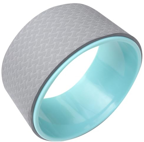 UTHCLO Ruota Yoga 10,5 Pollici Antiscivolo in Pvc Grigio-blu, Strumento di Allenamento per Pilates e Backbend, Accessorio Fitness Leggero per Esercizi di Rafforzamento Muscolare