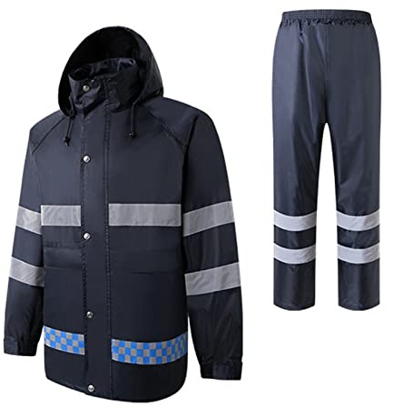 Fydun Manteau de Pluie Imperméable et Réfléchissant Haute visibilité pour Homme – Veste de Pluie Polyvalente pour Moto avec Capuche – Équipement de Respirant pour Toutes les Saisons – (XXXL)