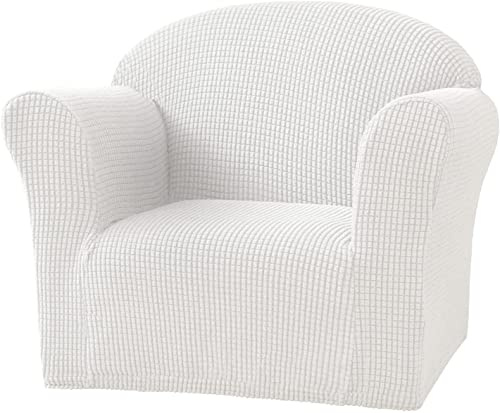 Elastiskt sofföverdrag, töjbart sofföverdrag, fåtöljskydd, skydd för barn och babymöbler, vit, färg och lätt att rengöra, perfekt för heminredning