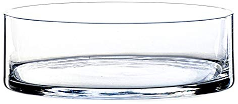 INNA-Glas Ciotola cilindrica in Vetro Vera, Trasparente, 8cm, Ø 25cm - Ciotola per Snack/Sottocandela di Vetro