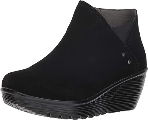 Skechers Women's Parallel - Ditto - Asymmetrical Collar Suede Bootie Ankle Boot,