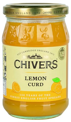 Chivers Lemon Curd, auténtica mermelada inglesa para los amantes de los limones dulces, ideal para el desayuno, en panecillos, 6 unidades, 320 g