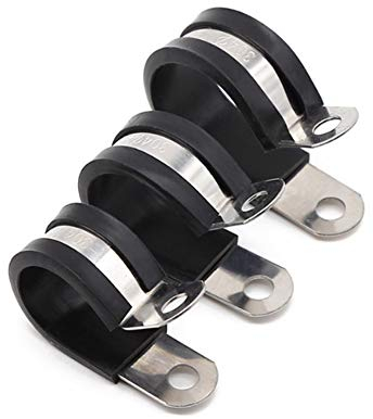 Schlauchschelle Rohrschellen Mit Gummieinlage,Schlauch Rohrschelle P-Klammer,Halteschelle P-Clip Für Die Installation Von Rohren, Rohren Oder Drahtseilen, 15 MM Bandbreite (30 Stück),60mm