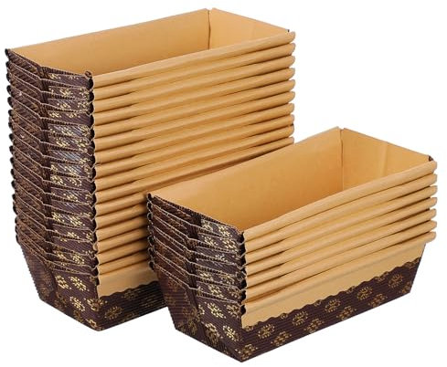 jojofuny 25pcs Disposable Loaf Tin Liners: Loaf Cake Cases for Baking - Paper Boat-Shaped Toast Baking Pan Mold for Oven Baked Goods, 16.5 X 9 X 5cm