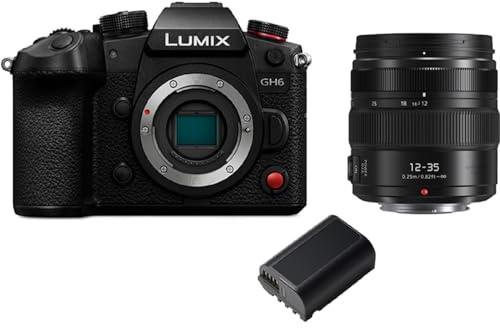 Panasonic LUMIX GH6 e LUMIX 12-35 mm F2.8, fotocamera mirrorless da 25,2 MP con 5.7K 60 fps/4K 120 fps, C4K/4K illimitato 4:2:2 Registrazione video a 10 bit, 7.5-stop 5-Axis Dual Image Stabilization