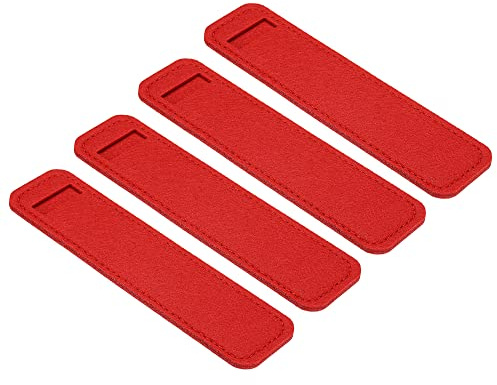 PATIKIL 4Pack Filzstift Etui Stifteetui Kugelschreiber-Etui Rot | Filz Bleistift Tasche, Mini Schutzhülle Etui Halter