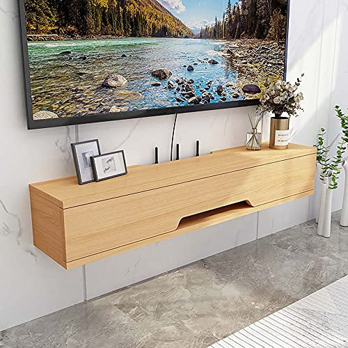 Meuble TV Mural, Meuble TV Flottant, Support de Divertissement Suspendu utilisé dans Le Salon du Bureau à domicile/noyer/50 cm